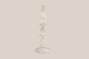 Gabrielle Glass Taper Candle Holder Pink