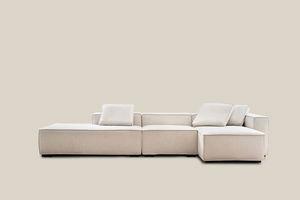 Celine L Shaped Sofa Right White