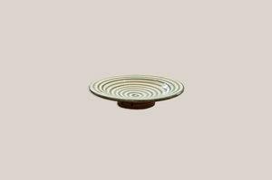 Ceramic Small Plate Striped Green