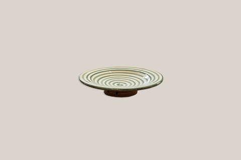 Ceramic Small Plate Striped Green